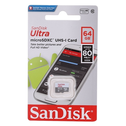 Thẻ Nhớ MicroSDXC SanDisk Ultra 64GB chuyên dụng camera