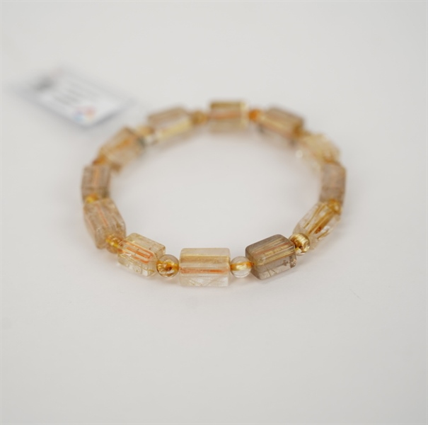 Vòng tay đốt trúc thạch anh tóc vàng 24 hạt ly11.54-7.64x6.73&5 (786848) +