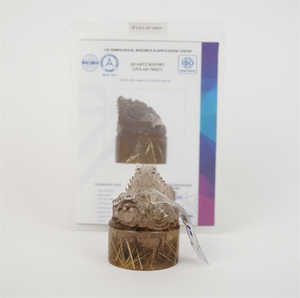 Ấn rồng thạch anh tóc vàng 746835 +