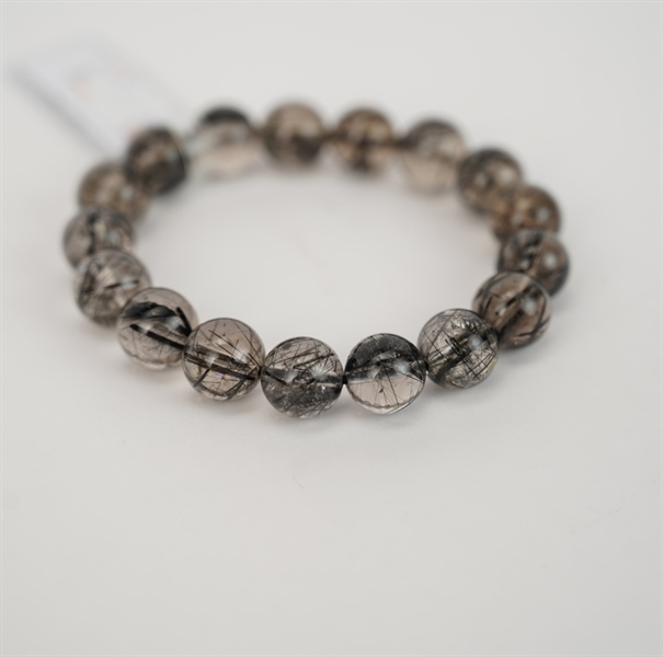 Vòng tay thạch anh tóc đen 16 hạt 552272 + ly11-17