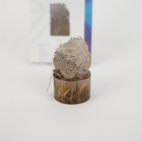 Ấn rồng thạch anh tóc vàng 822398 +