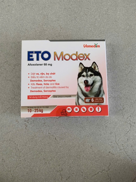 Thuốc trị ve ETO modex 68mg 10-25kg