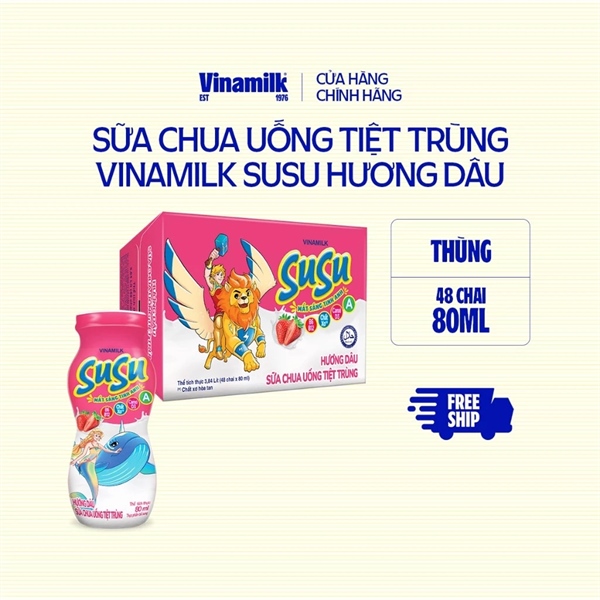 Sữa chua uống tiệt trùng Vinamilk Susu hương dâu
