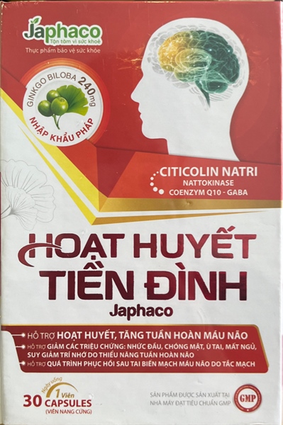 Hoạt huyết tiền đình Japhaco (Lọ*30viên) - Japhaco