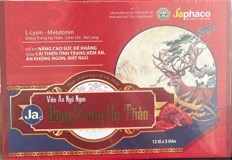 Viên ăn ngủ ngon Ja Đông trùng hạ thảo (H*12vỉ*5viên) - Japhaco