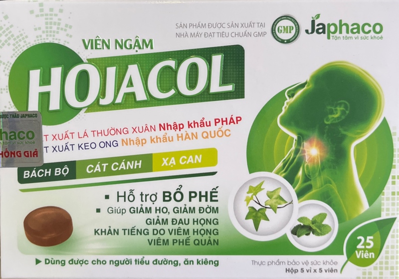 Viên ngậm Hojacol (Hộp 5 vỉ x 5 viên) - Japhaco