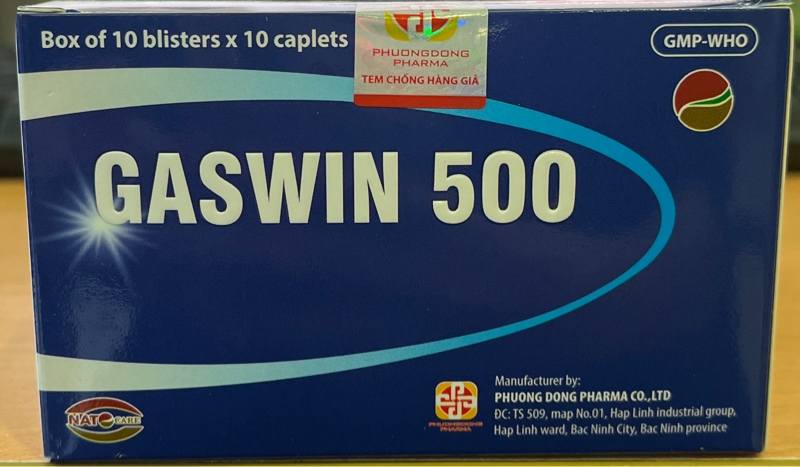 Gaswin 500mg (Paracetamol 500mg) (Hộp 10 vỉ x 10 viên) - Đông Phương