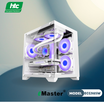 Case Bể Cá Emaster ECG985W (mATX) Gắn Được Tản Nước - Trắng