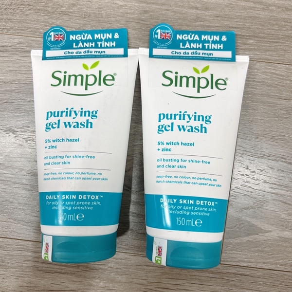 SRM SIMPLE 150ml (nhạy cảm, dầu, dễ nổi mụn) (#132k sale)