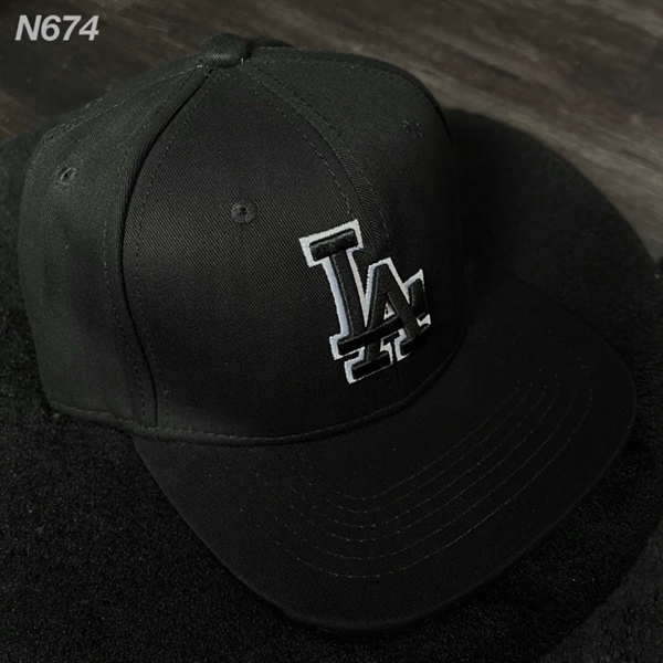 Nón Snap- Full Đen logo LA