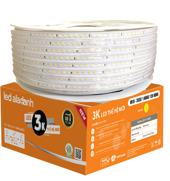 LED DÂY 3K VH15ĐS 2835 1H 120 MÀU ĐA SẮC THẾ HỆ MỚI