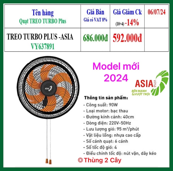 Quạt treo Turbo 80w 4 tấc - LTB1601