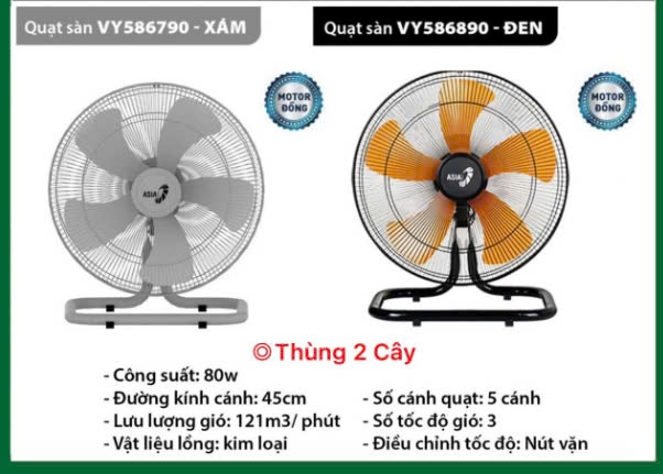 Quạt sàn BCN 80w 45cm 5 cánh đen
