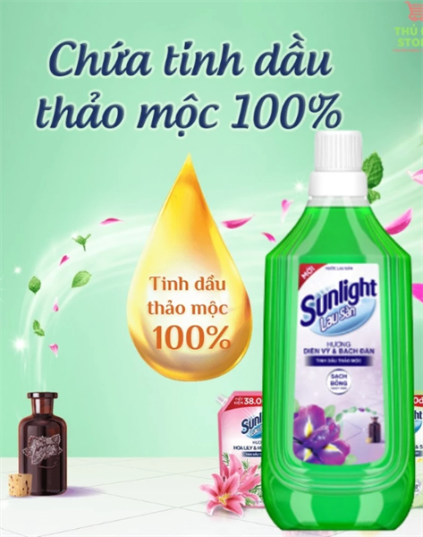 NƯỚC LAU SÀN SUNLIGHT NƯỚC LAU SÀN TINH DẦU THIÊN NHIÊN HƯƠNG DIÊN VỸ & BẠCH ĐÀN CHAI 1KG