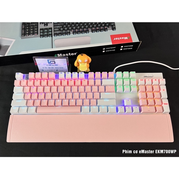 Bàn phím cơ có dây Emaster EKM700WP (Màu hồng)