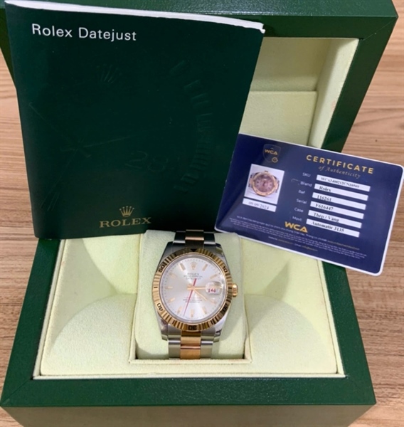 Đồng hồ Rolex mặt tròn dây vàng seri F616447 +