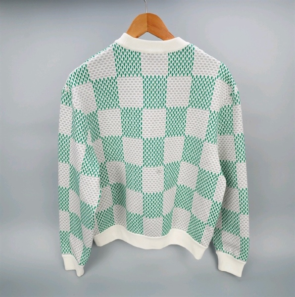 Áo thun LV ô vuông xanh xám (BQ) KG+