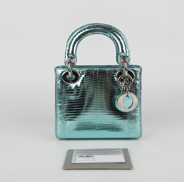 Túi Dior Lady da xanh dương size mini (HC) +