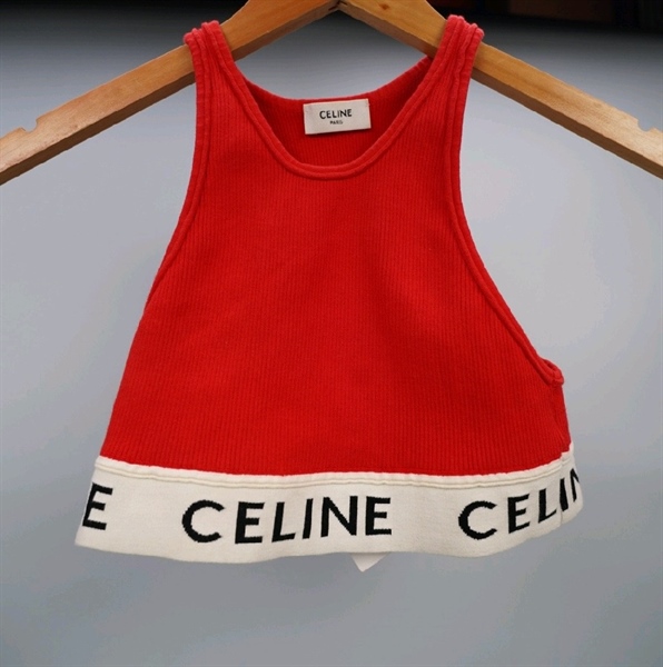 Áo Celine thể thao đỏ viền trắng (BQ) KG+