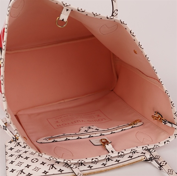 Túi LV neverfull đỏ hồng size 30 kèm ví (HC) +