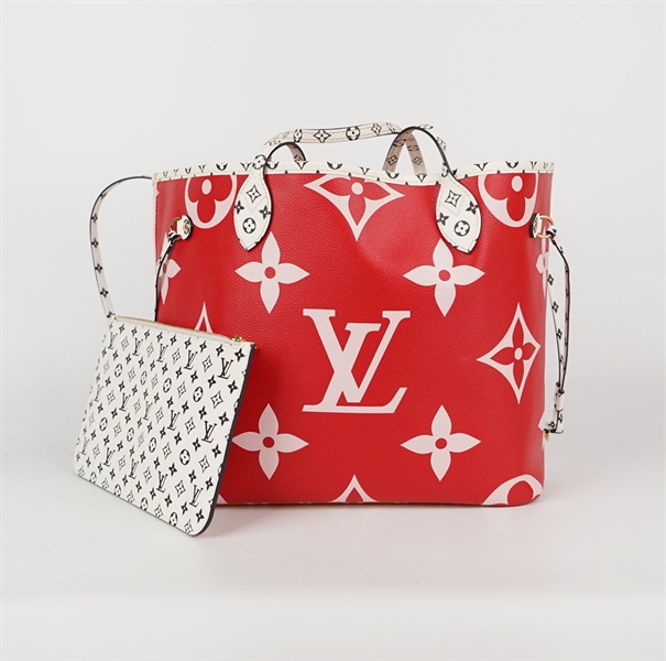 Túi LV neverfull đỏ hồng size 30 kèm ví (HC) +
