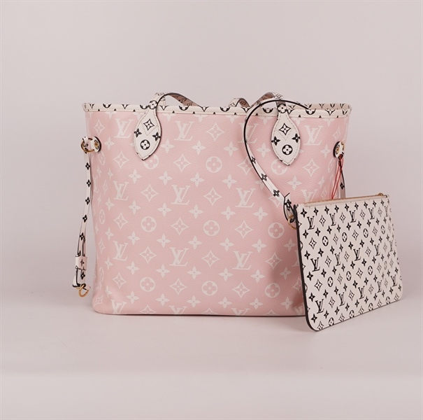 Túi LV neverfull đỏ hồng size 30 kèm ví (HC) +