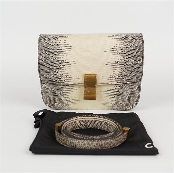 Túi Celine Classic Box da trăn màu trắng size 23 (HC) +