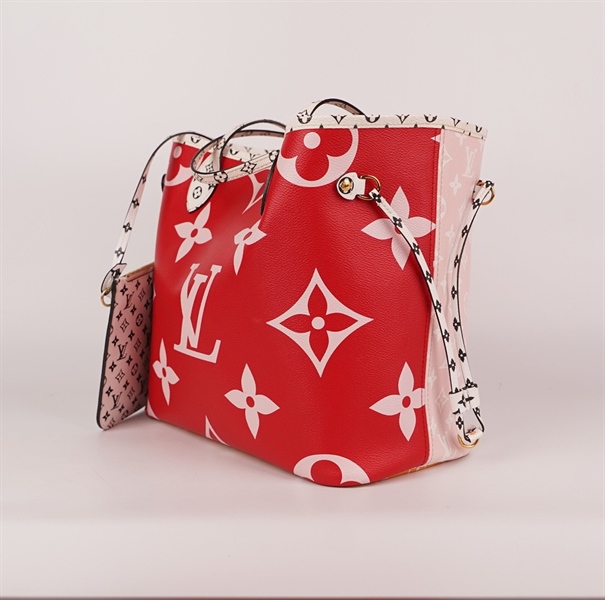 Túi LV neverfull đỏ hồng size 30 kèm ví (HC) +
