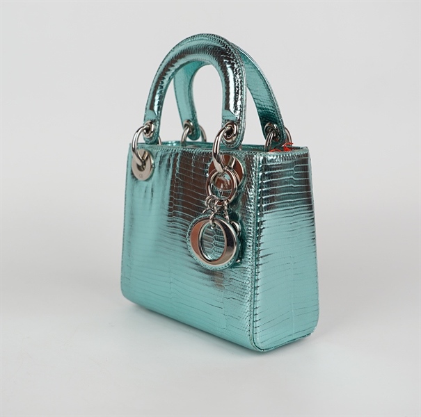 Túi Dior Lady da xanh dương size mini (HC) +