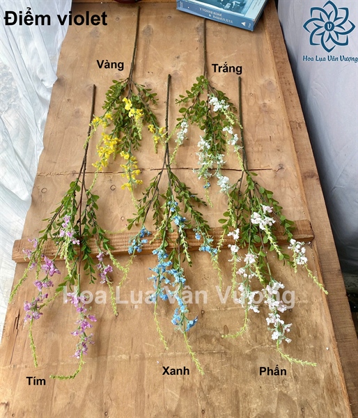 Điểm violet - Hoa cành dài - Hoa Lụa Vân Vượng