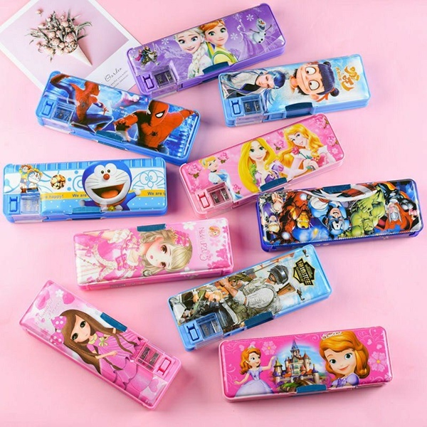 Hộp bút nhựa nam châm hít 2 đầu hoạt hình King SL-9999