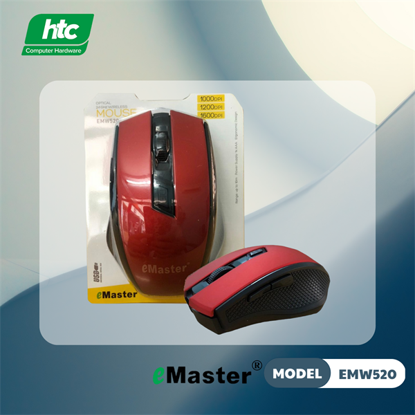 Chuột không dây Emaster EMW520 (Màu đỏ)