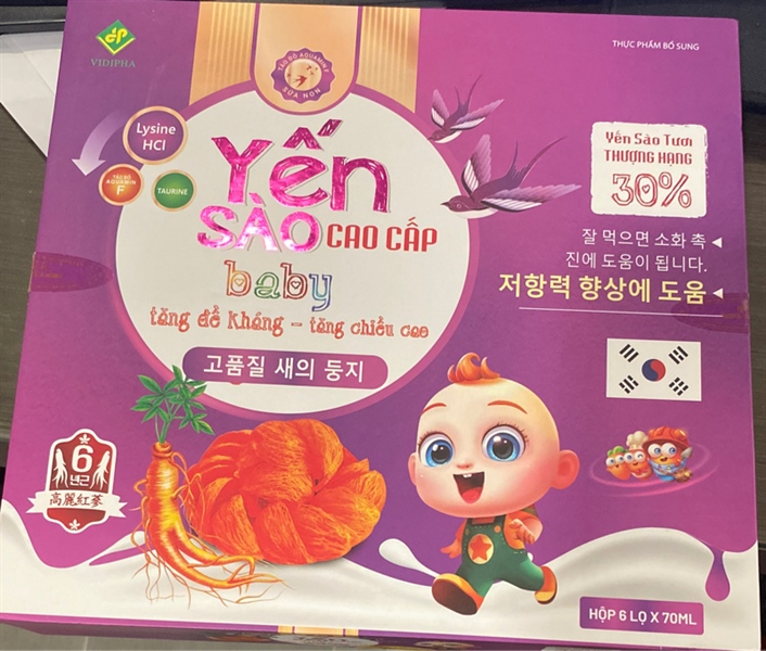 Yến sào cao cấp Baby (Hộp 6 lọ x 70ml) - Minh Chung - CN Hoà Bình