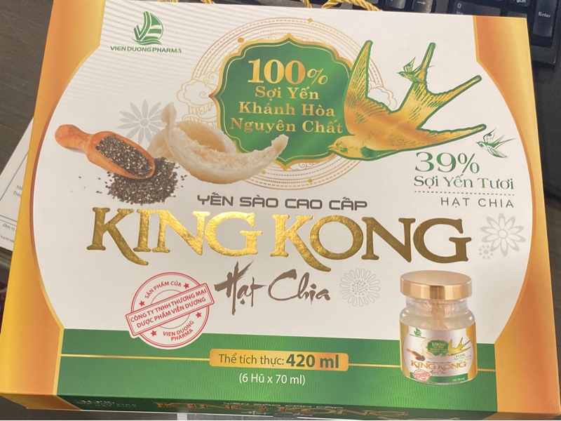 Yến sào cao cấp KINGKONG Hạt chia (Hộp 6 lọ x 70ml) - Viễn Dương