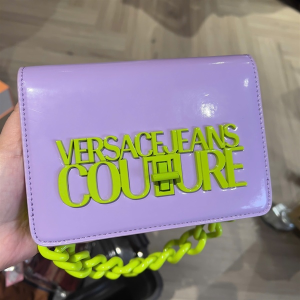 Túi Versace tím chữ xanh size 18 - a long live (HP-T566)