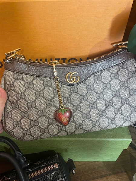 Túi GG nâu trái dâu size 25 (PN) KG+