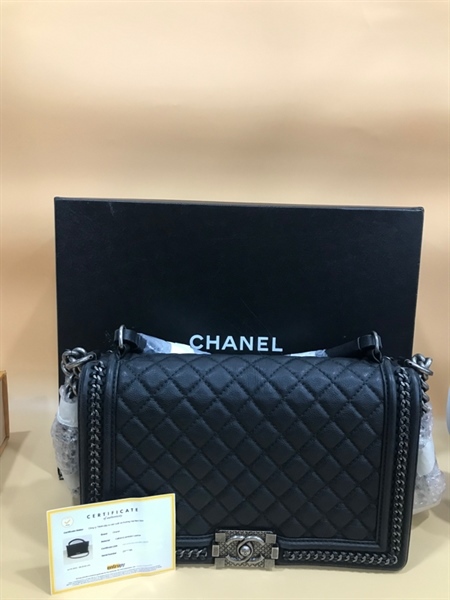 Túi Chanel Boy Đen 28cm KG+