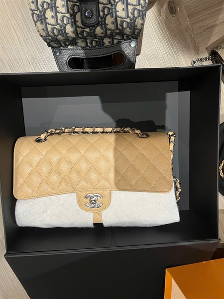 Túi Chanel classic màu kem 26cm (BQ) KG+