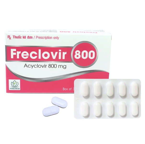 FRECLOVIR 800 ACYCLOVIR 800MG (H/30V)FREMED-duoc-ban-tai-DomedPharma
