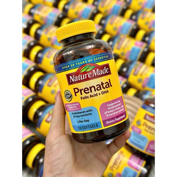 Bổ Bầu (Mẫu Mới) Folic Acid + Nature Made Prenatal D 20Mgha - 150v Date 9/27