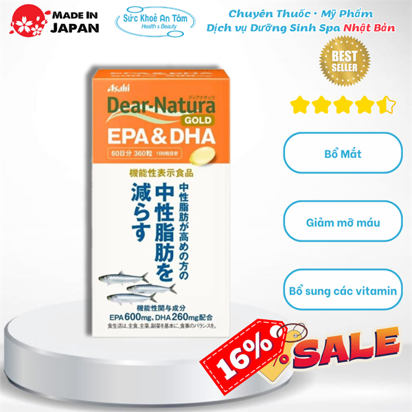 Viên uống bổ mắt Dear Natura Gold EPA & DHA Nhật Bản 360 viên