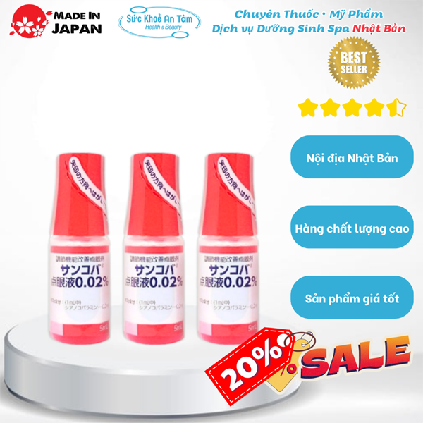 Nước nhỏ mắt cận Santen Sancoba màu đỏ Nhật Bản 5ml