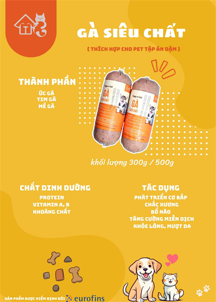 HG Raw Gà Siêu Chất 500g (Chó, Mèo con)