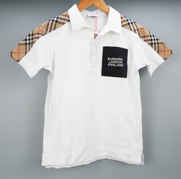 Áo thun BBR trắng viền nâu chữ đen (BQ) KG+