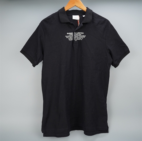 Áo thun BBR đen có cổ chữ trắng (BQ) KG+