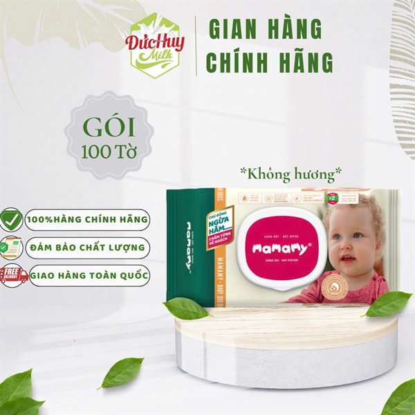 Khăn giấy ướt MAMAMY 80 tờ (Không mùi)