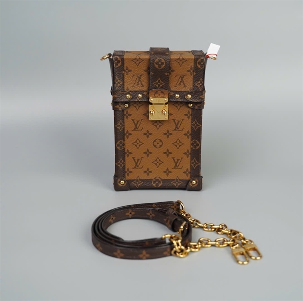 Túi LV trunk hoa nâu viền nâu size 11 (TB) +