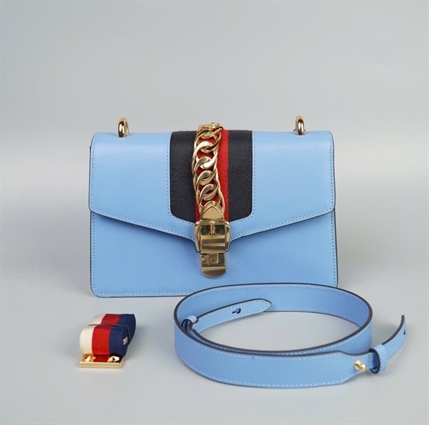 Túi GG Sylvie xanh size 26 (TB) +