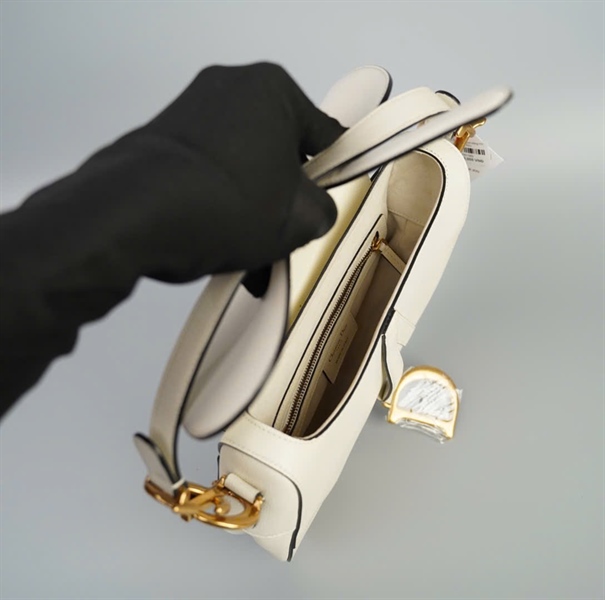 Túi Dior yên ngựa trắng lớn (TB) +