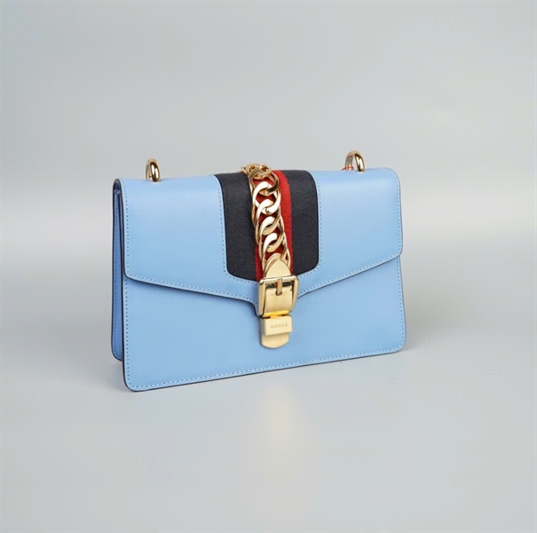 Túi GG Sylvie xanh size 26 (TB) +